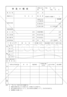 事業の概要を記載した書面