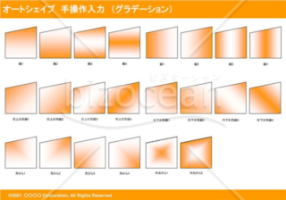 オートシェイプ　手操作入力　（グラデーション）　（オレンジ）