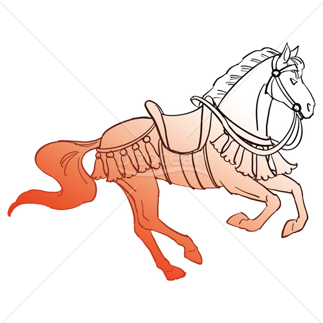 【2026年】「イラスト」線画とグラデーションで描いた躍動する馬