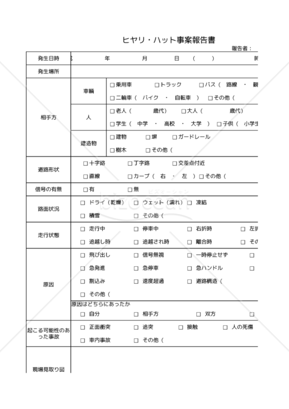 ヒヤリ・ハット事案報告書