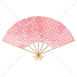 【2026年】「イラスト」鹿の子模様が描かれたピンク色の扇