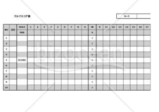 ゴルフスコア表　ゴルフ上達のためのエクセル