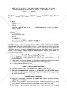 【参考和訳付】PERJANJIAN KERJA WAKTU TIDAK TERTENTU（無期雇用契約書）