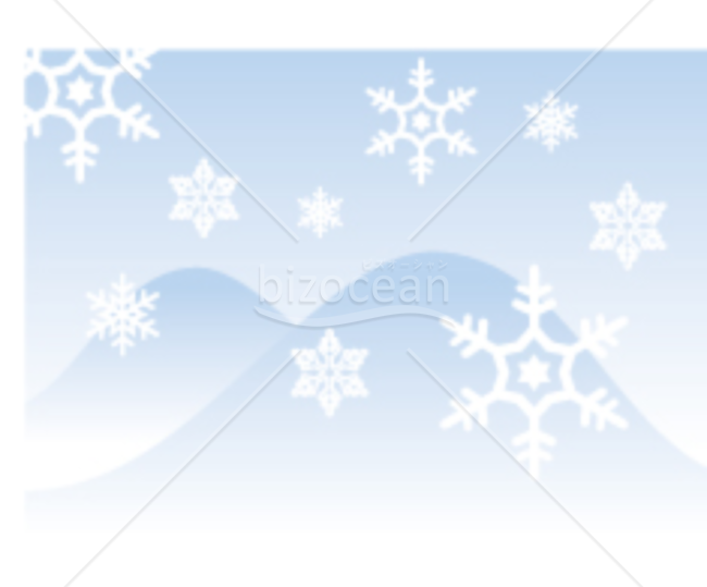雪と山の寒中見舞いイラスト
