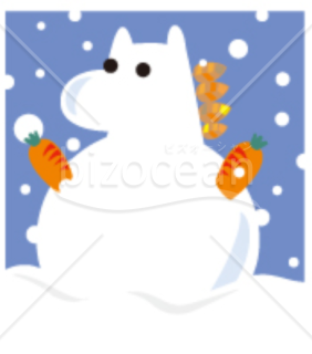 【2014年】うま（午・馬）の雪だるまのイラスト
