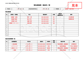 【法改正対応】緊急連絡網・搬送先一覧・Googleドキュメント【見本付き】