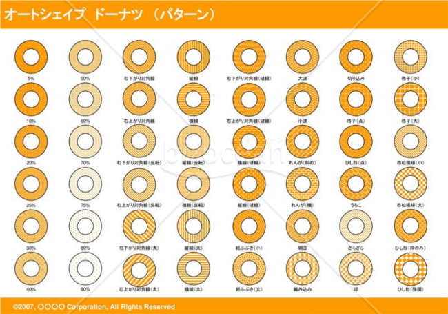 オートシェイプ　ドーナツ　（パターン）（オレンジ）