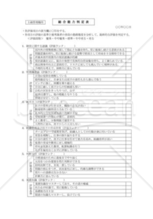 総合能力判定表（上級管理職用）