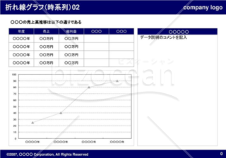折れ線グラフ（時系列）02（Navy）
