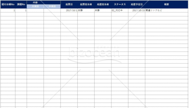 課題管理シート(エクセル)