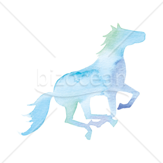 【2026年】「イラスト」爽やかな水彩グラデーションで描かれた駆ける馬