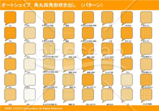 オートシェイプ　角丸四角形吹き出し　（パターン）(オレンジ)