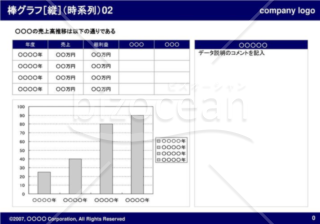 棒グラフ［縦］（時系列）02（Navy）