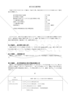 （設立登記雛形）創立総会議事録