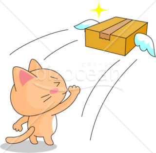 配送する猫のイラスト