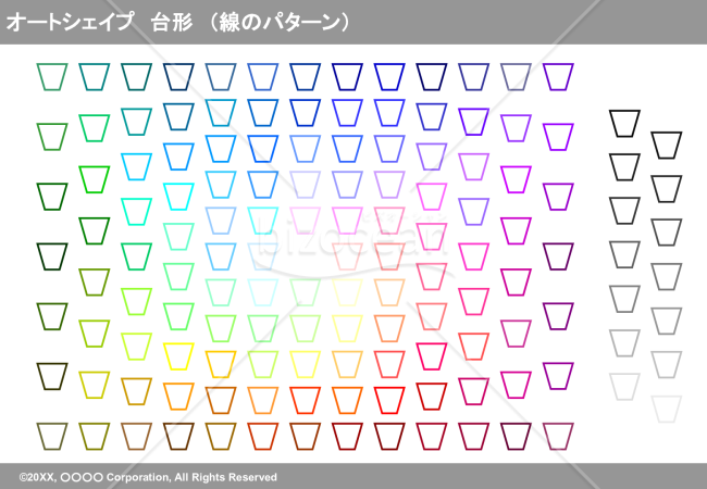 オートシェイプ　台形（線のパターン）（グレイ）