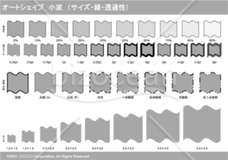 オートシェイプ　小波　（サイズ・線・透過性）（グレイ）