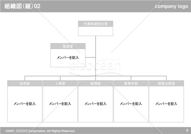 組織図（縦）02（Gray）