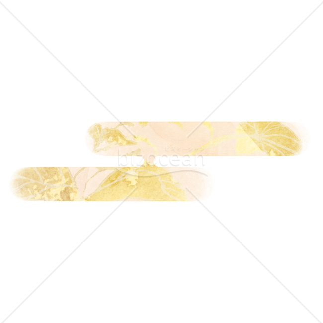 【2026年】「イラスト」金箔と葉をあしらった霞文様