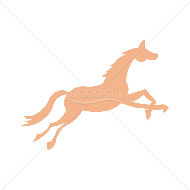 【2026年】「イラスト」優しいオレンジ色で描かれた駆ける馬のシルエット