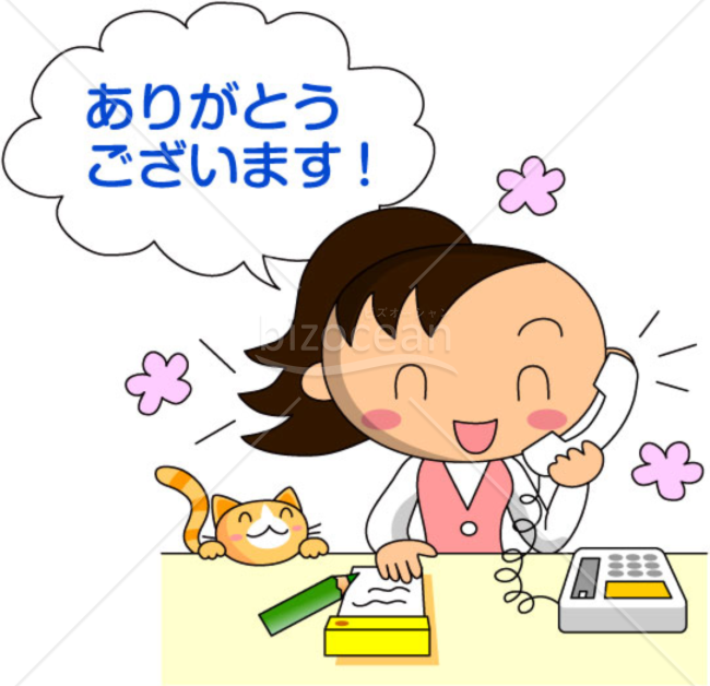 電話応対とネコのイラスト003