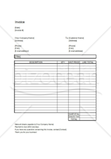 【英文】請求書 (Invoice)