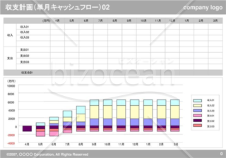 収支計画（単月キャッシュフロー）02（Gray）