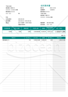 合計請求書 (軽減税率・区分記載方式) 繰越・値引・源泉徴収