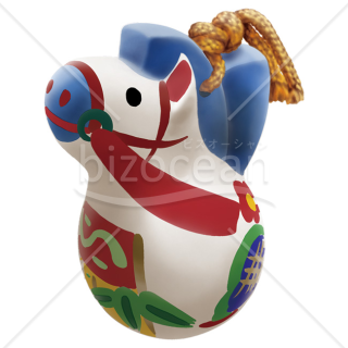 【2026年】「イラスト」郷土玩具風のカラフルな馬の土鈴