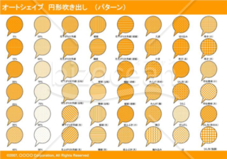 オートシェイプ　円形吹き出し　（パターン）(オレンジ)