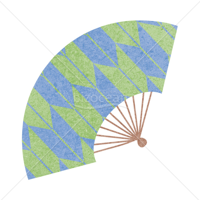 【2026年】「イラスト」爽やかな矢絣（やがすり）模様の扇
