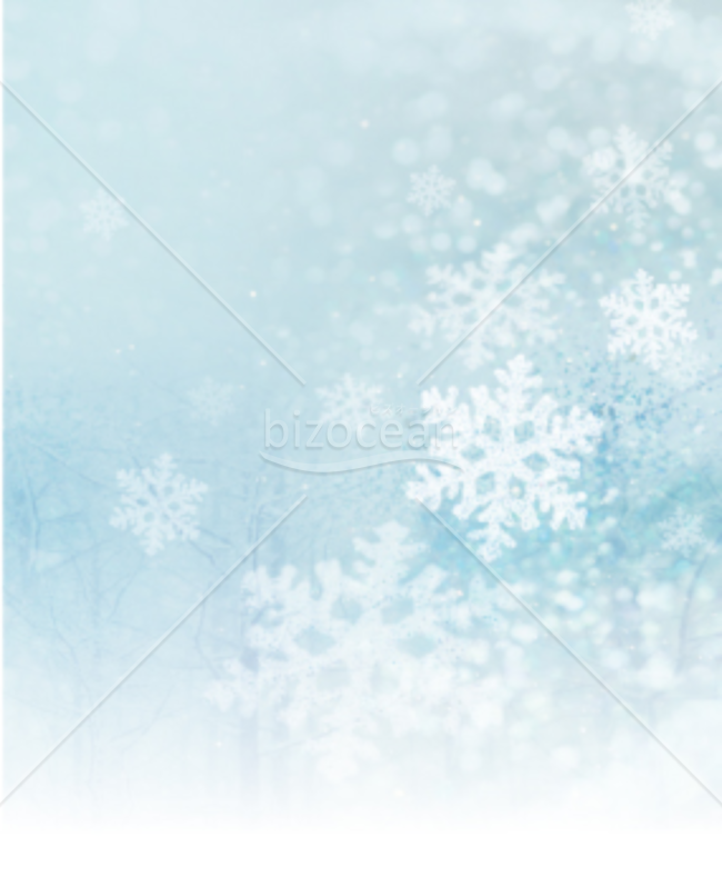 淡い雪の寒中見舞いイラスト