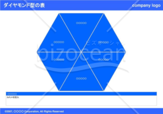 ダイヤモンド型の表(ブルー)