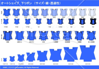 オートシェイプ　下リボン　（サイズ・線・透過性）（ブルー）