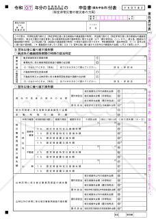 申告書第四表（損失申告用）付表（特定非常災害の被災者の方用）【令和７年分用】