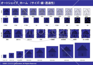 オートシェイプ　ホーム　（サイズ・線・透過性）(ネイビー)