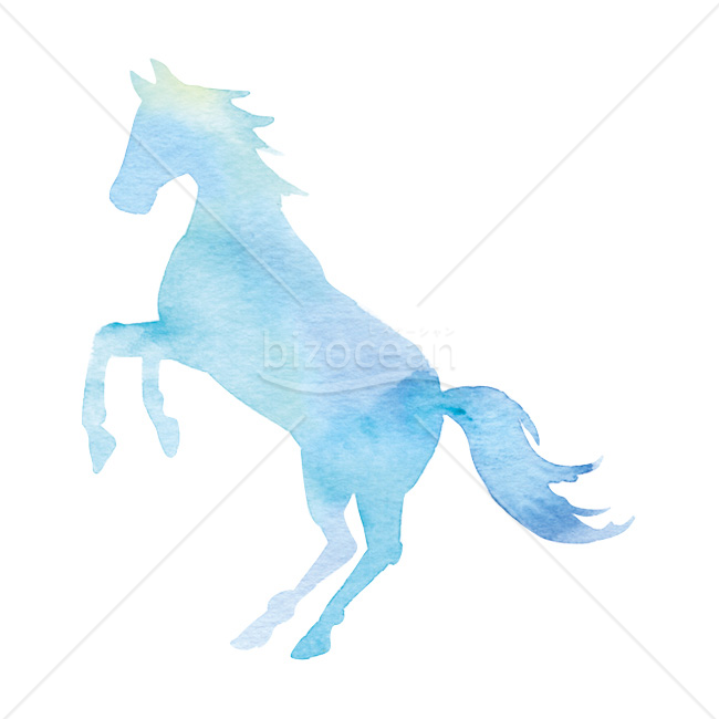 【2026年】「イラスト」透明感のある水彩で描かれた立ち上がる馬