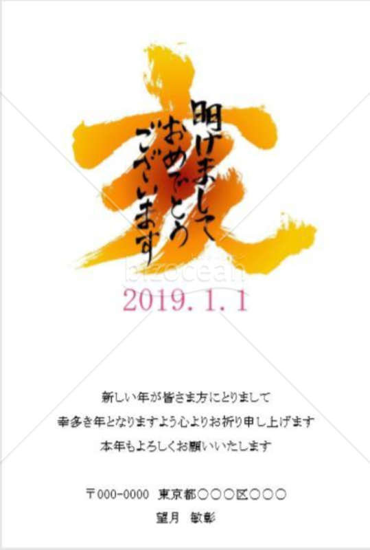★住所記入可能★年賀状デザイン★平成３１年★