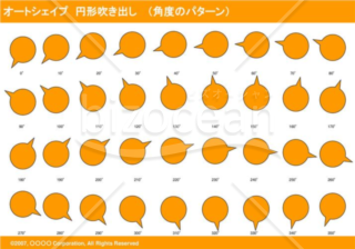 オートシェイプ　円形吹き出し　（パターン角度）(オレンジ)