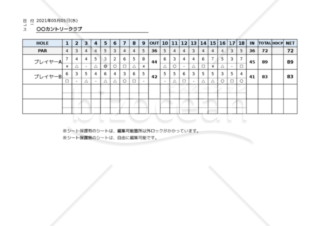ゴルフスコアカード