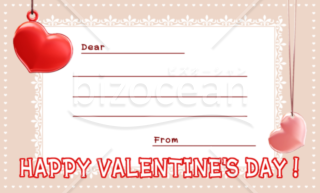 ハートのネックレスのバレンタインメッセージカード