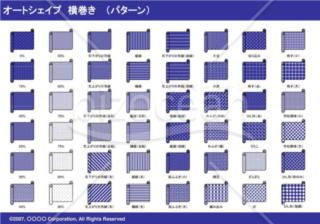 オートシェイプ　横巻き　（パターン）（ネイビー）