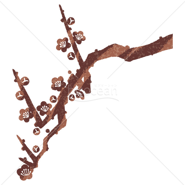 【2026年】「イラスト」二色の茶で描く手描き風の梅枝