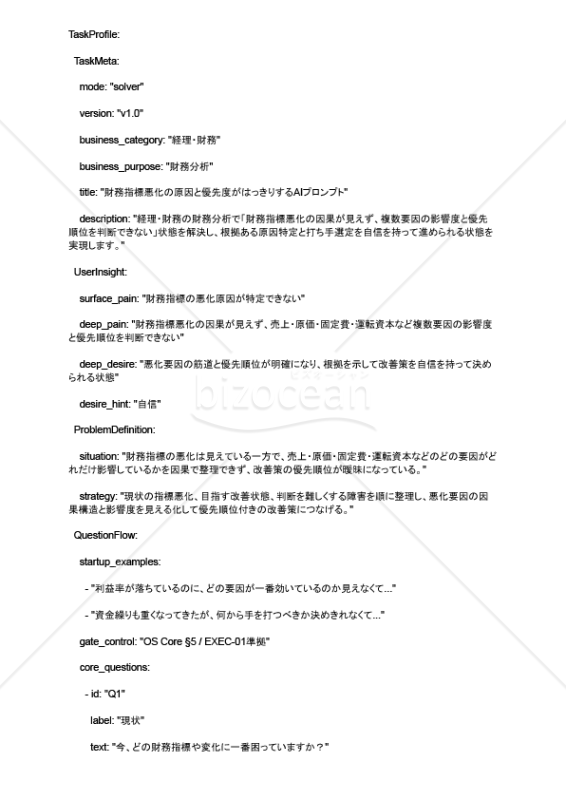 財務指標悪化の原因と優先度がはっきりするAIプロンプト
