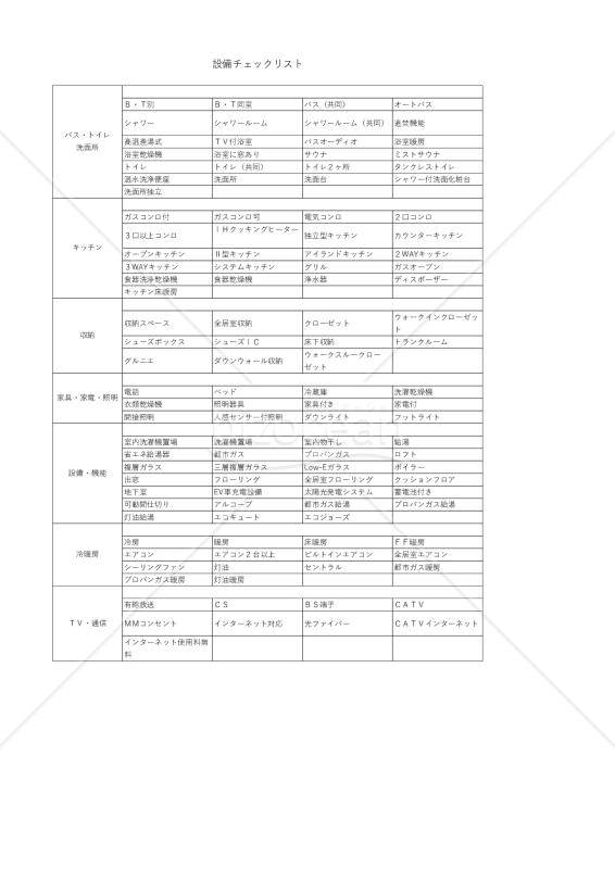 【不動産売買・賃貸】重要事項説明に役立つ「設備チェックリスト」