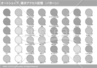 オートシェイプ　順次アクセス記憶　（パターン）（グレイ）