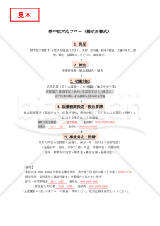 【法改正対応】熱中症対応フロー（掲示用様式）【見本付き】