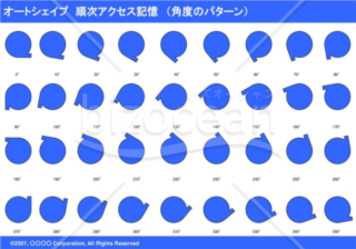 オートシェイプ　順次アクセス記憶　（パターン角度）（ブルー）