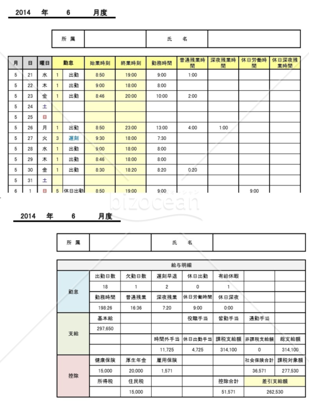 勤怠管理と給与計算（時給）