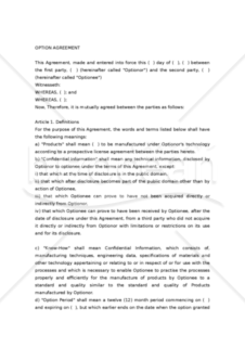 【和・英対訳】オプション契約書(5a016)／OPTION AGREEMENT